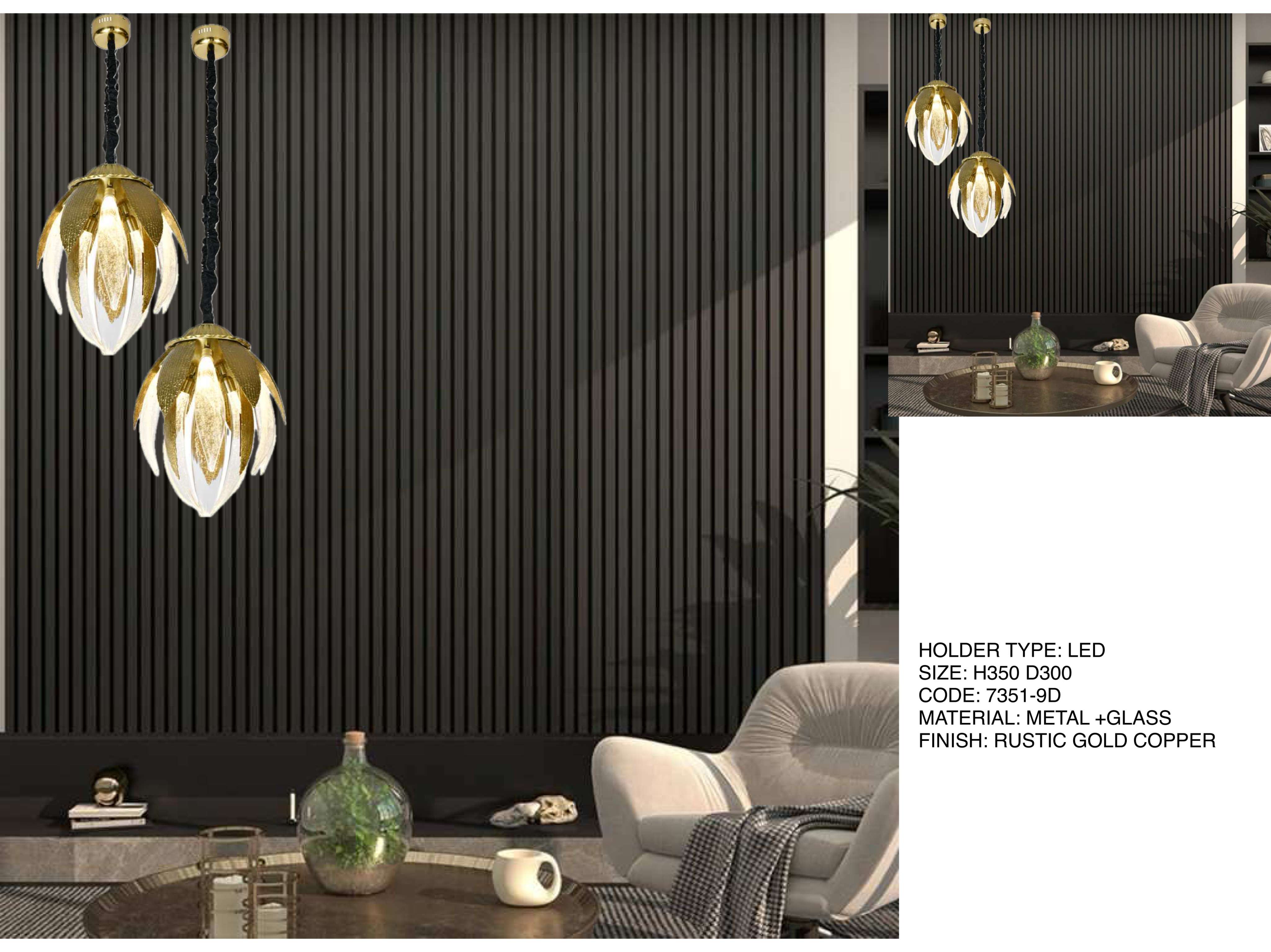 Beyond Lights - Gold Glass Pendant- LCHL